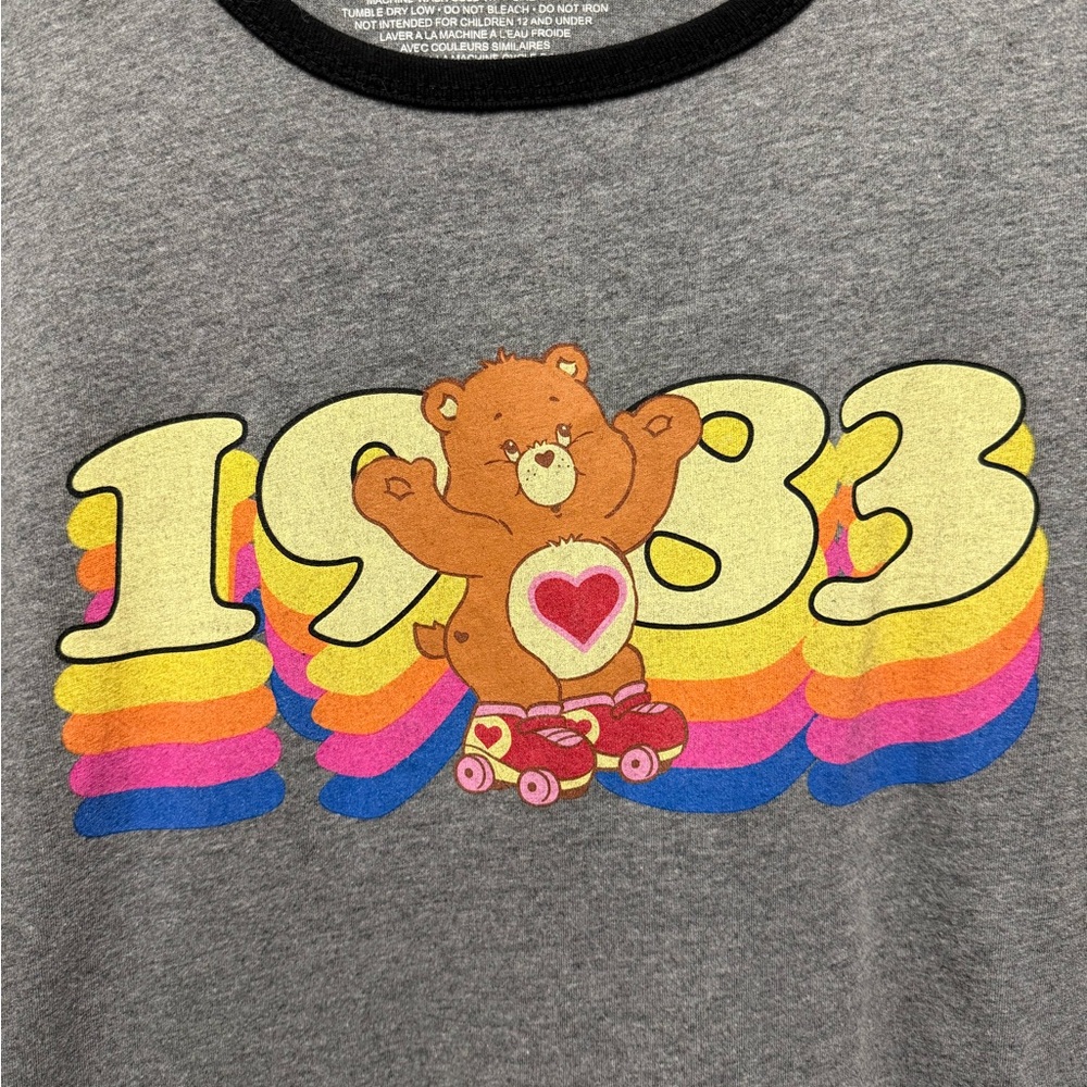 Torrid Ripple Junction Gray Carebears Retro Tee Short Sleeve size 0 (Y-26) - Picture 2 of 4